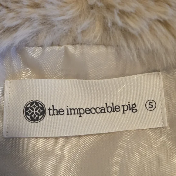 The Impeccable Pig Open Front Cream Faux Fur Vest Ultra Soft Women's S - Picture 12 of 15